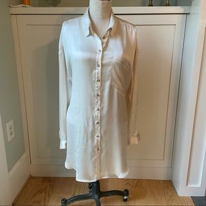 Anthropologie Maeve Cream Silk Tunic/Dress - XL